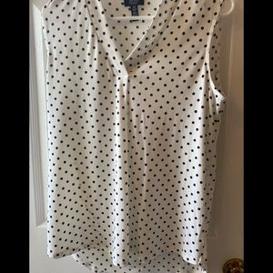 White with black polka dot Jones New York blouse